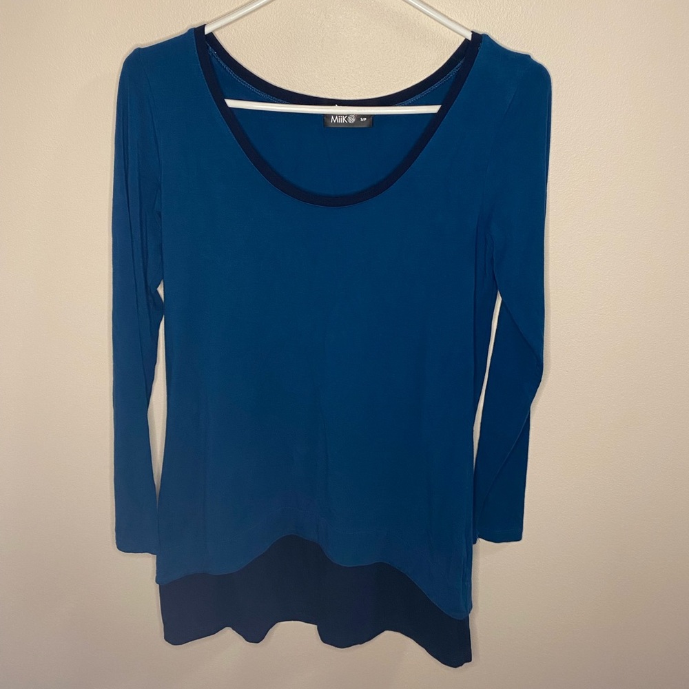 miik blue long sleeve top